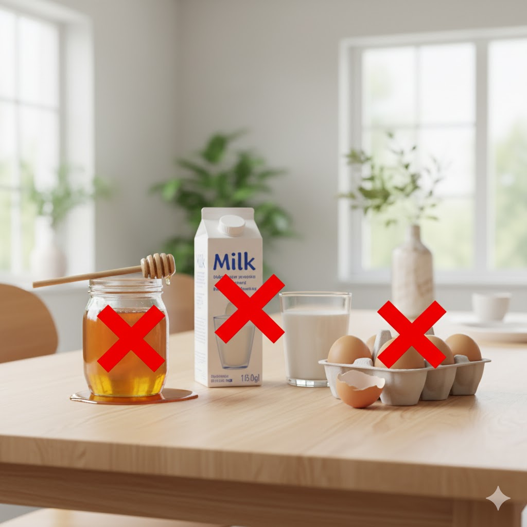 月齢別アレルギー食材に注意(特にはちみつ)