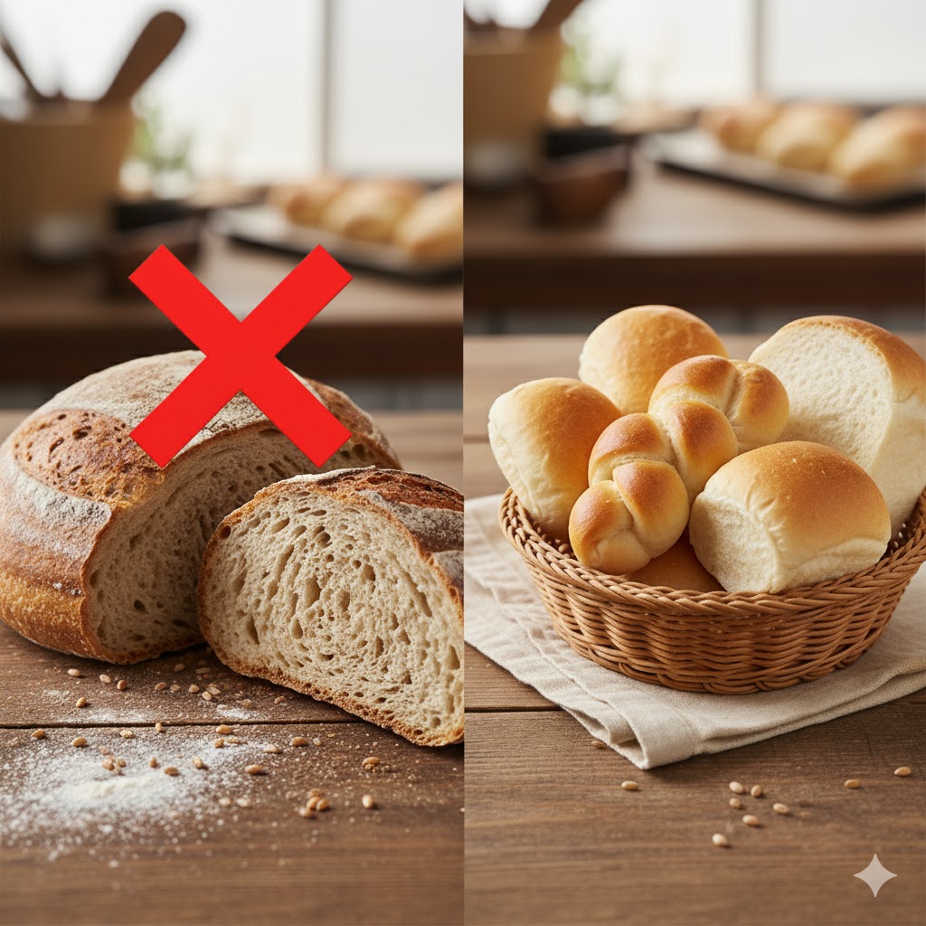 子どもの年齢に合った固さのパンを選ぶ