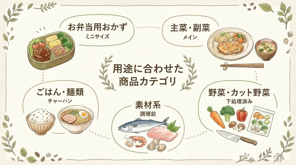 ④用途に合わせた商品カテゴリを選ぶ